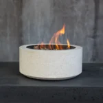 Lareira Ecológica Cilíndrica Chanfrada de Concreto areia
