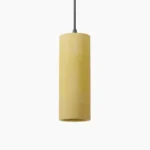 Pendente cilíndrico longo de concreto amarelo