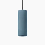 Pendente cilíndrico longo de concreto azul