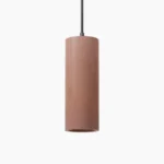 Pendente cilíndrico longo de concreto terracota