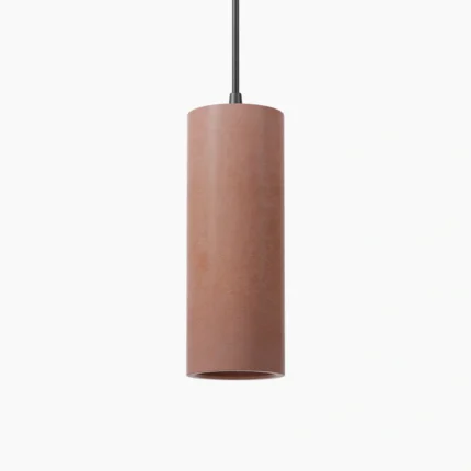Pendente cilíndrico longo de concreto terracota
