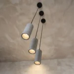 Pendente cilíndrico longo de concreto areia