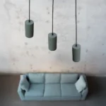 Pendente cilíndrico de concreto verde