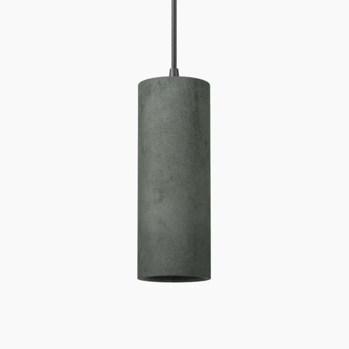 Pendente cilíndrico longo de concreto verde