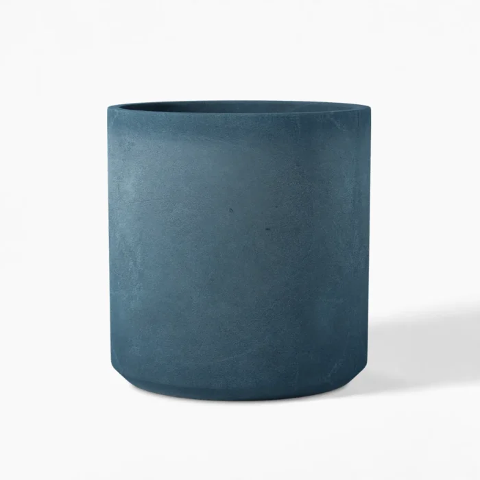 Vaso Cilíndrico Chanfrado de Concreto azul